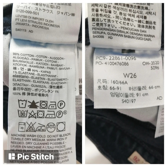 Levi's Wedgie Icon Premium Jeans in "Black & Blue" Wash High Rise Tapered Leg 26 - Picture 14 of 16